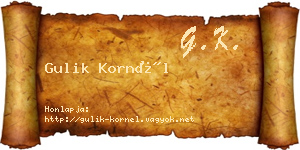 Gulik Kornél névjegykártya